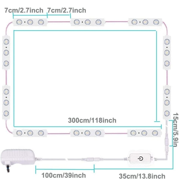 Led Vanity Mirror Lights, Hollywood Style Vanity Make Up Light, 10ft Ultra Brigh - Picture 10 of 10